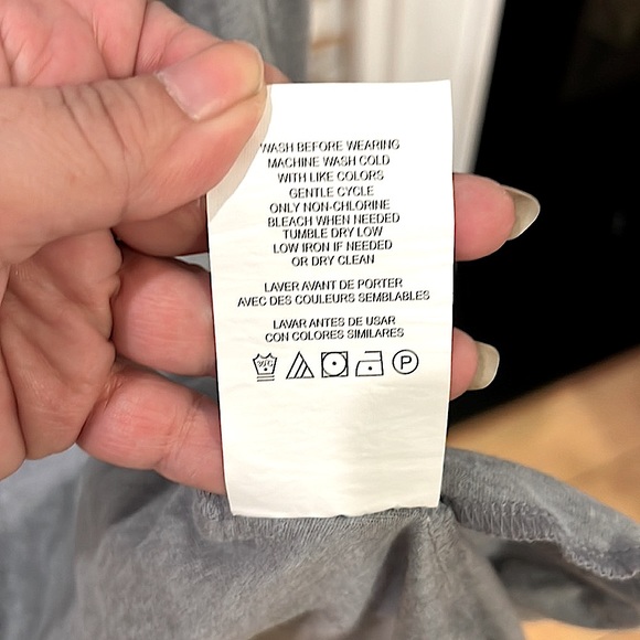 Bump Gray Short Jersey Knit, Belted Pregnancy Robe with Lace Trim, Size Medium - Picture 11 of 11